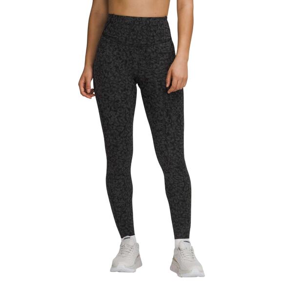 Lululemon Base Pace High Rise Running Tight Camo Deep Coal Women's Size 18 EUC - Picture 1 of 9
